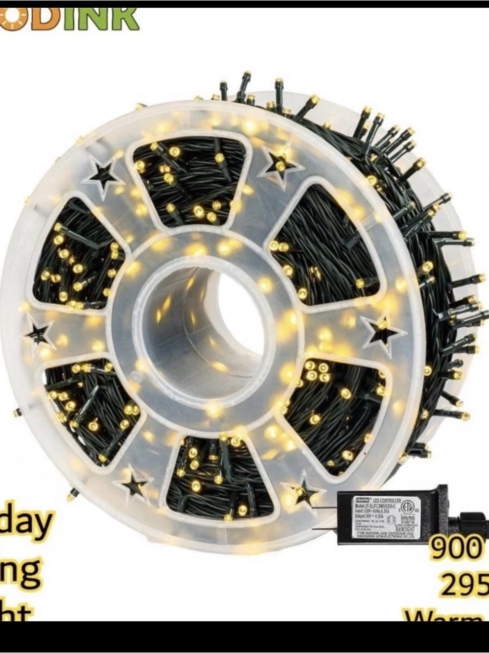 Hoodink Warm White LED String Lights on Reel